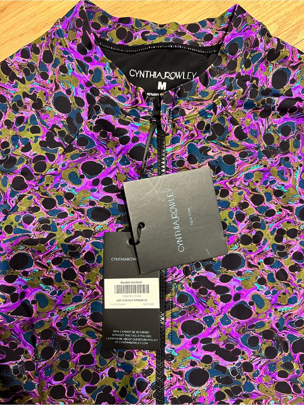 Cynthia Rowley Purple Marble Surf suit - Picture 2 of 2